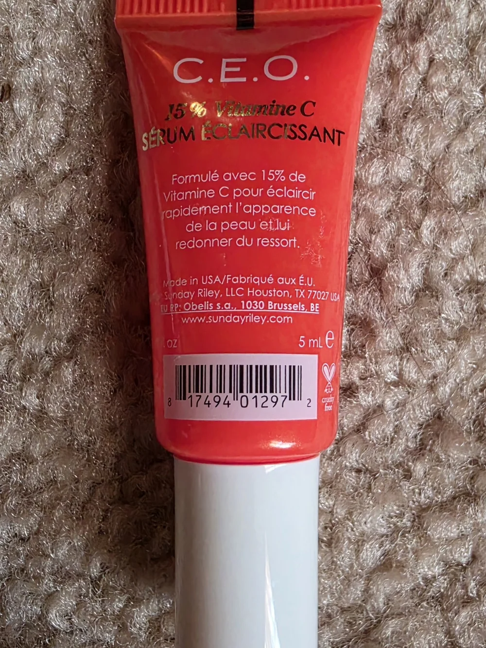 Sunday Riley C.E.O. Brightening Serum Travel-Trial Size Tube .17fl oz $8 NWT